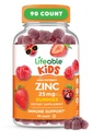 Zinc Lifeable para niños TENIDO 25mg TENIDO Great Tasting Natural Flavored Zinc Gummies TEN Gluten Free Vegetarian Non GMO Zinc Supplements TEN Kids Zinc for Immune Support TEN 90 Gummies