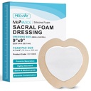 MedVance TM Silicona - Sacral Fronterizo Silicona Adhesivo Foam Vestir, Tratamiento de la cama Bandage para Sacrum, Tamaño 9"x 9" (6.1" Pad x 6.6" Pad), Caja de 5 apósitos