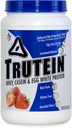 Nutrición corporal Trutein High Protein Powder: 45% Whey, 45% Casein, 10% Egg White, Gluten-Free, Low Sodium, Grass Fed Whey Protein Powder, Gym Suplemento &amp; Breakfast Shake, Strawberries &amp; Cream, 2lb