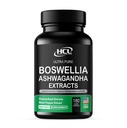 Extracto de Boswellia y Cápsulas de Ashwagandha 2000 mg - Fuertes Píldoras de Apoyo Natural 3 Mes de Suministro - Boswellia Serrata 65% Ácido Boswellic con Ashwagandha Suplemento de Polvos