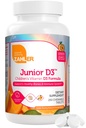 Zahler Junior D3 Vitaminas 1000 UI - Vitamina Chewable D3 para niños para apoyar el hueso, dientes &amp; salud inmunitaria - Kosher Kids Orange Flavor - 250 Conteo.