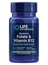 Ampliación de vida BioActive Folate " Vitamina B12, promueve el corazón, la salud del cerebro " , no transgénico, libre de gluten, vegetariano, 90 cápsulas
