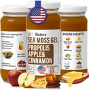 Biolore Wildcrafted Sea Moss Gel con Propolis - Apple & Cinnamon 16 oz - Flavored Sea Moss Gel with Essential Vitamins & Trace Minerals - Vegan Superfood - Made in USA, Gluten-Free, No Añadido Sugar