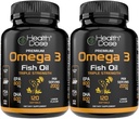 Dosis de salud Omega 3 Aceite de pescado – Softgeles con sabor a limón con EPA & DHA para el soporte de cerebro, corazón y bienestar – Fácil de digerir, Sin Burps de pescado – 120 Softgels, Pack de 2