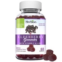 HERBION Elderberry Gummies with Vitamin C & Zinc - Healthy Immune System Support - Gluten-Free &amp; Gelatin-Free - 60 Gummies for Adults &amp; Children 4 Years & Above - Made in USA, 60 Count (Pack of 1)
