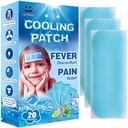 20 Hojas EasSí Patches de fiebre infantil para niños fiebre alivio del dolor, reducción de la fiebre del alivio de la refrigeración, dolor de cabeza calmado, paquete de 20