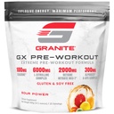Granite GX Pre Workout Suplemento, Sour Power Flavor, Supports Focus, Energy, " Performance with Teacrine, L-Citrulline, Betaine, " A-GPC (20 Servings)