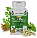 Moringa Capsules, Pure Leaf Powder, Green Superfood, Energy, Metabolism, " Immune Support, Non-GMO, Vegan, Gluten-Free - 120 Capsules
