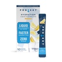 PROTEKT Electrolyte Packets para la recuperación " Hydration ¦ Organic " Sugar-Free Electrolytes Drinks TEN Works Faster Than Powder Drink ← On-The-Go Liquid Hydration Drink Ø Lemonade, 10 Pack
