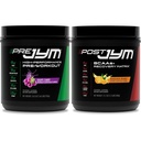 Pre JYM Grape Candy Pre Workout Powder y Post JYM Active Matrix Post-Workout Suplementos Bundle, 30 Servimientos Cada