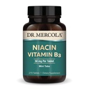 Dr. Mercola Niacin Vitamina B3, 90 Serviciones (270 Tabletas), Suplemento dietético, Mini Tabs, Vitamina B Esencial, No GMO