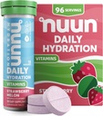 Nuun Vitaminas Electrolito Tabletas con Vitamina D, C, E, A, " B6, ácido fólico, Magnesio " , Gluten Free " Vegan, Strawberry Melon, 8 Pack (96 Servings Total)