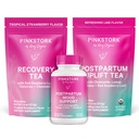 Pink Stork Postpartum Essentials Kit – Balance hormonal, recuperación " Mood Support for New Moms – Vitaminas posnatales Ashwagandha + Teas herbales para el alivio de estrés, energía, sueño – Gift Set – Vegan, Orgánico