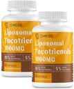 Vitamin E Tocotrienols Supplements 1000mg - High Potency Liposomal Tocotrienol Capsules,95% Delta & 5% Gamma Tocotrienols Support Skin,Bone,Antioxidant,120 Softgels