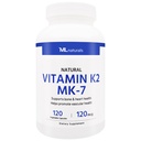 ML Naturals Vitamina Natural K2 MK-7 120 mcg 120 Vegetable Capsules. Natural MK-7/99% All-Trans MK-7. Admite Bone & Heart Health, ayuda a promover la salud vascular, NSF-Certified & cGMP-Compliant.