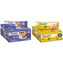 Quest Nutrition Crispy Blueberry Cobbler Hero Protein Bar, 16g Protein, 1g Sugar, 3g &amp; Lemon Cake Protein Bares, High Protein, Low Carb, Gluten Free, Keto Friendly