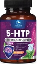 5-HTP Suplemento - 5-HTP 200mg Por Serving - Extra Strength 5HTP (5-Hydroxytryptophan) Griffonia Simplicifolia - Apoyo Descanso sueño, calma natural &amp; salud cerebral - Botellado en EE.UU. - 60 cápsulas