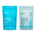 Conjunto de enfoque neurológico – 90 Cuenta cada (Peppermint) – Gumas de corte sin azúcar con cafeína natural, L-Theanine, B-Vitamins & Ginseng for Energy, Alertness & Clarity