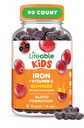 Suplementos de Hierro para Niños TENIDO 10mg ANTERIOR con Vitamina C TENIDO Gran Tasting Gummies de Hierro para Niños TENGA Vegan No GMO Niños Hierro Silencioso para la Salud Inmunitaria y la Deficiencia de Hierro