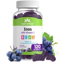 Hierro de los niños con vitamina C - Sabor Delicioso de la uva de la uva - Energía &amp; Sangre de apoyo - Gluten suplemento de hierro de los niños vegetarianos para niños y niños pequeños Edad 2+ (120 Conde)