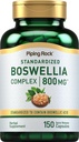 Piping Rock Boswellia Serrata Extracto Suplemento Silencio 150 Capsules ← Complejo de Ácido Boswellic ← Non-GMO, Gluten Free Formula
