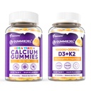 1 Pack Kids Calcium Gummies + 1 Pack D3 K2 Gummies Vitamina D3 10000 UI + K2 (MK7) 120mcg