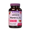 Bluebonnet Nutrition Vitamin D3 &amp; K2 EarthSweet Chewable Tablets, for Immune, Mood & Heart Health*, Soy-Free, Gluten-Free, Non-GMO, Kosher Dairy, 60 Raspberry Flavor Chewable Tablets, 60 Servings
