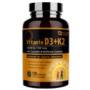 NATURE TARGET Vitamin D3 K2, High-Potency 10,000 IU D3, 100 mcg K2(MK-7) Suplemento con MCT, Most Absorbable Synergy Formula, Supports Bone, Calcium &amp; Immune Health, 120 Capsules