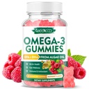 Vegan Omega-3 Gummies 1000mg, Omega 3 Fish Oil Alternative for Adults, Algae-Based DHA 600mg &amp; EPA 300mg + Vitaminas A, C, E, Zinc, Supports General Wellness, No Fish Taste, 60 Condes