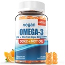 Vegan Omega 3 Gummies 1280mg + Vitamina D3 K2 (MK7), Omega 3 Fish Oil Alternative for Adults, w/Algae EPA 600mg &amp; DHA 400mg, MCT Oil - No Fish Taste - for Brain, Eye, Immune Health, Sugar Free, 1 Pack