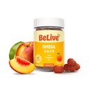 BeLive Organic Omega 3 Gummies - 60 Ct I Vegan Omegas 3 6 7 &amp; 9 de Flaxseed Oil & Sea Buckthorn Fruit Oil, for Kids &amp; Adults, Full Body, Brain & Eye Support, Sugar Free – Peach Flavor