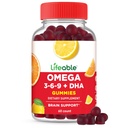 Lifeable Omega 3 6 9 Gummies Silencio con Vegan DHA Suplemento Silenciosos Petróleo de Pesca Alternativa de Aceite de Flaxseed con base vegetal TENIDO Great Tasting Omega 3 Suplemento Silencio para Adultos, Hombres y Mujeres