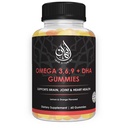 Halal Omega 3 6 9 + DHA Gummies for Adults ← Soporta Ojos, Cerebro, Inmune &amp; Heart Health ← Vegetarian &amp; Gluten Free habit Vitamin C, Essential Fatty Acids & Plant-Based ← 60 Count