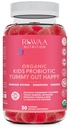 RUWAA NUTRITION Kids Organic Probiotic Gummies for Digestive Health, Immune Support, Constipation, Bloating. 2.5 Billones CFU, Sabor de Fresa, Probióticos Chewable para Niños Edades 4+, 30ct (1)