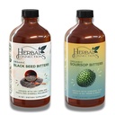 Herbal Connections Organic Soursop " Black Seed Bitters Bundle - Natural Plant-Based Ingredients for Gentle Detox " Digestive Health Two Bottles, 32 Ounces (16 Ounces Cada), 64 Servidores