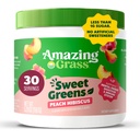 Increíble Grass Sweet Greens and Superfoods Powder for Digestive Health, Greens Powder, Digestive Enzymes, Probiotics, Spirulina, Clorella, Peach Hibiscus, 30 Servings