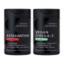 Sports Research® Vegan Antioxidant Support Pack - Omega-3 Algae Oil and Plant Based Astaxanthin Softgels for Antioxidant Activity, Skin & Eye Health (60 Veggie Softgels Cada uno)