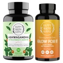 Feliz Hippie Saludable Glow para It Astaxanthin Suplemento &amp; Organic Ashwagandha Capsules