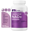 Micro Ingredientes Liposomal NAD+ Complejo Último 1000mg TEN 120 Veggie Capsules TEN NMN Pathway Fórmula TENIDO 10-in-1 con Resveratrol, Glutathione, " Astaxanthin TENIDO Suplemento para Mujeres y Hombres