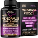 Suplementos de menopausia para mujeres - Dong Quai, Black Cohosh, Pre &amp; Probióticos - Sudaderas " Hot Flashes Relief - Digestion, Sleep " Mood Support - 25-in-1 Perimenopause Complex - Made in USA - 60 cápsulas