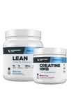 Laboratorios transparentes Lean Pre-Workout (30 Servimientos, Blue Raspberry) & Creatine HMB (30 Servimientos, Strawberry Lemonade)