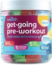 Wellah Get-Going Pre-Workout Variety Pack (20 Stick Packs) - 200mg Natural Caffeine, Stevia-Sweetened, con Citrulline Malate y L-Theanine, &amp; 1000mg de Beta-Alanine