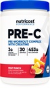 Nutricost Pre-C Pre-Workout Complex with Creatine (Fruit Punch tención 30 Servings) Powder - Boost Fintess Routines, 453g