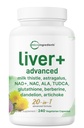 Liver Advanced+, 240 Veggie Capsules tención 20-in-1 Complejo con Milk Thistle, Dandelion, NAD, NAC, ALA, TUDCA, Glutathione, Artichoke, Turmeric, " Astragalus TEN Non-GMO, Gluten Free