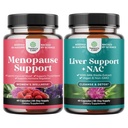 Bundle of Complete Herbal Menopause Supplement for Night Sweats Hot Flashes " Mood Swings and Liver Support NAC Supplement with Milk Thistle for Liver Cleanse Detox " Repair - N Acetyl Cysteine