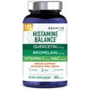 Complejo de Equilibrio de Histamina de Granions - Quercetina con Bromelaina, NAC y Vitamina C - Bloqueador de Histamina Estacional de D-Hist &amp; Apoyo Inmunitario Suplemento para Adultos y Niños - 60 cápsulas Vegan