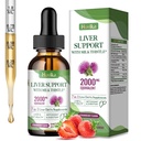 Liver Cleanse Detox &amp; Repair Liver Support Milk Thistle Drops with Glutathione, NAC, ALA, Vitamin C, Zinc &amp; Selenium for Liver Cleanse & Defense, Immune & Skin Support - Strawberry Flavor, 2 Fl Oz