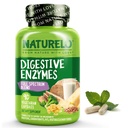 NATURELO Digestive Enzymes - Soporte completo de espectro con una mezcla de 15 enzymes más jengibre - 90 cápsulas veganos