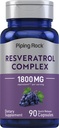 Complejo de Resveratrol de Piping Rock ← 90 Capsules ← Ultra Potent ← Non-GMO, Gluten Free Supplement