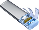 Vaydeer Metal Travel Pill Organizer, 7 Day Weekly Pill Box, Large Capacity Daily Cute Pill Fund for Supplements, Pills, Vitamins and Medication (Small,Gunmetal)
